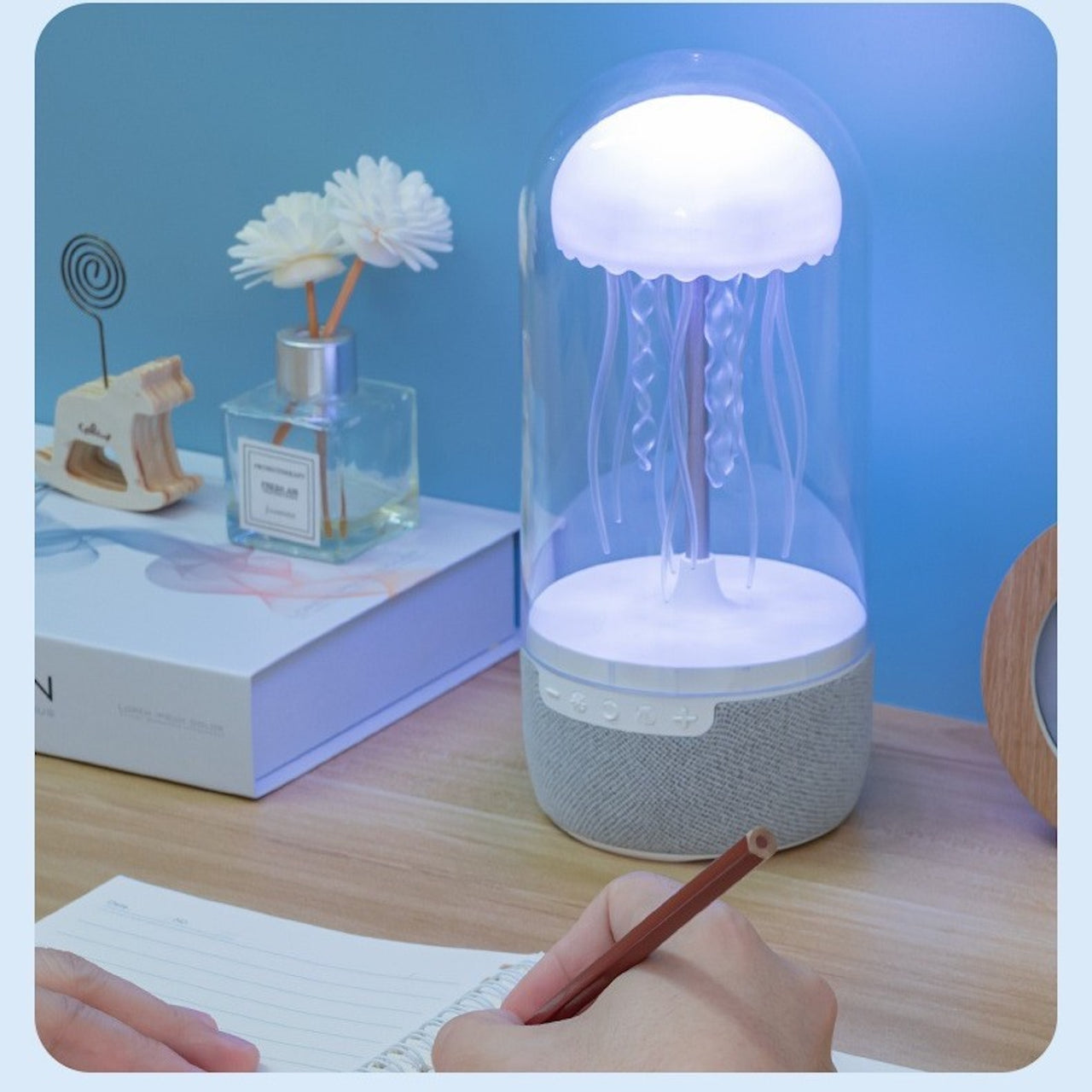 Jellyfish LED Mood Lamp – Bluetooth Speaker & Calming Light Display