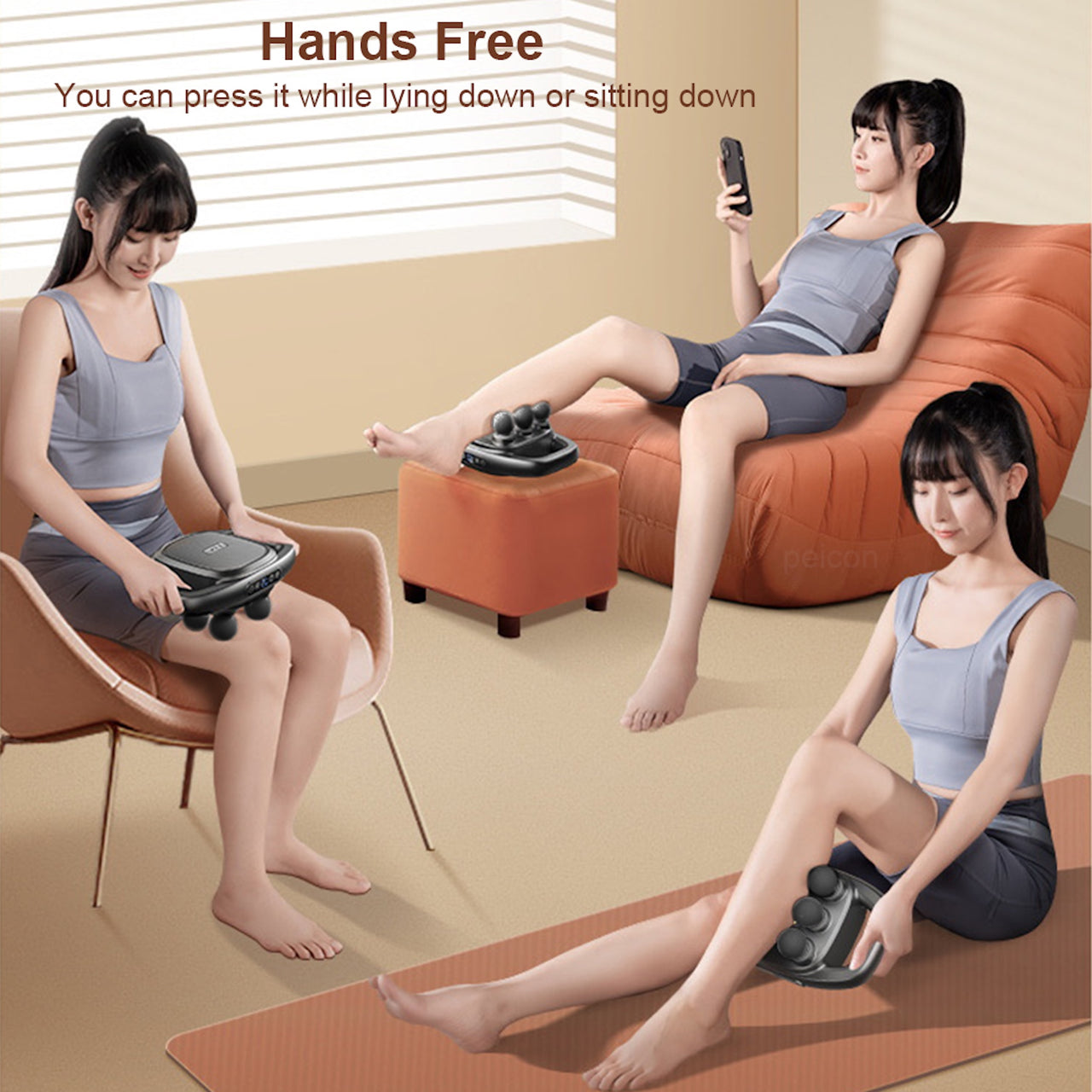 6-Head Electric Fascia Gun – Deep Tissue Massage for Full-Body Relief