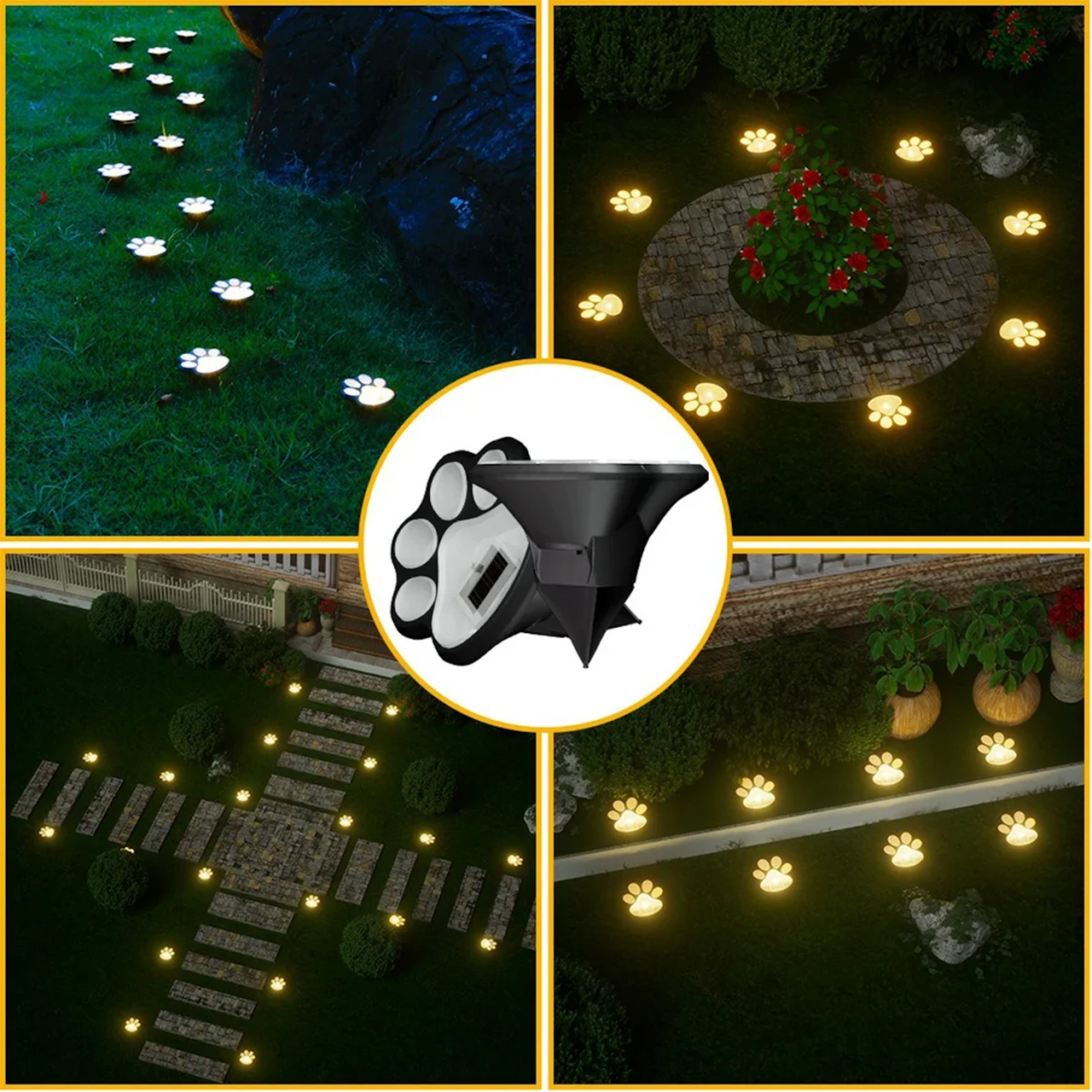 Solar Cat Paw Garden Lights – Eco-Friendly Lawn Glow for Night Charm