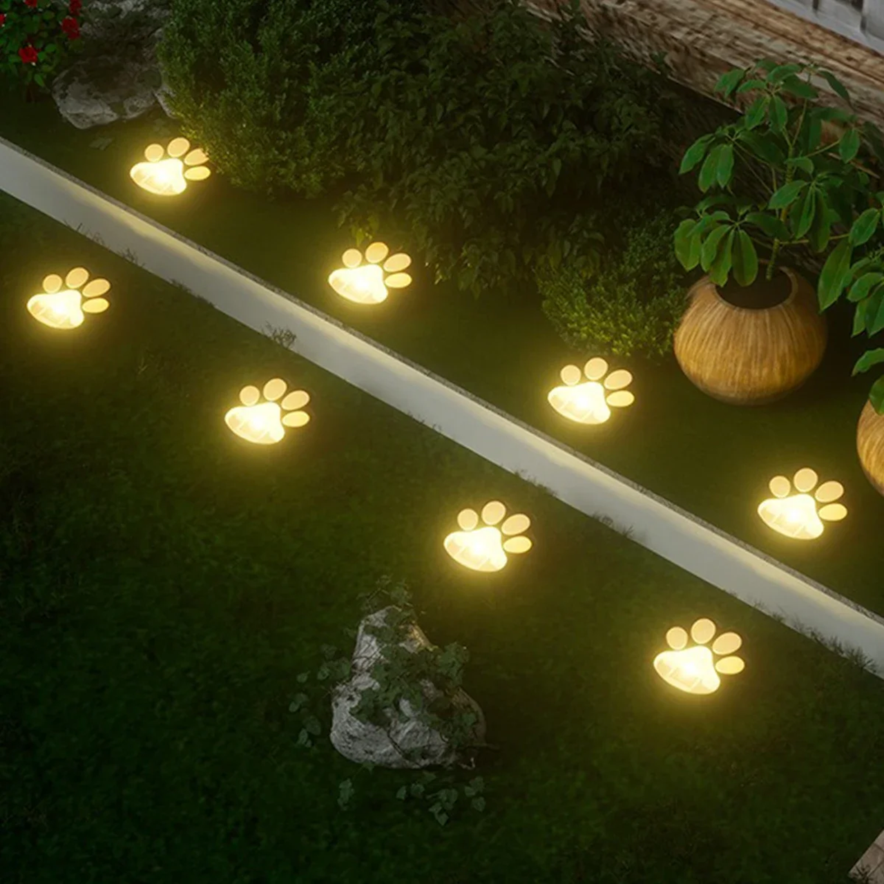 Solar Cat Paw Garden Lights – Eco-Friendly Lawn Glow for Night Charm