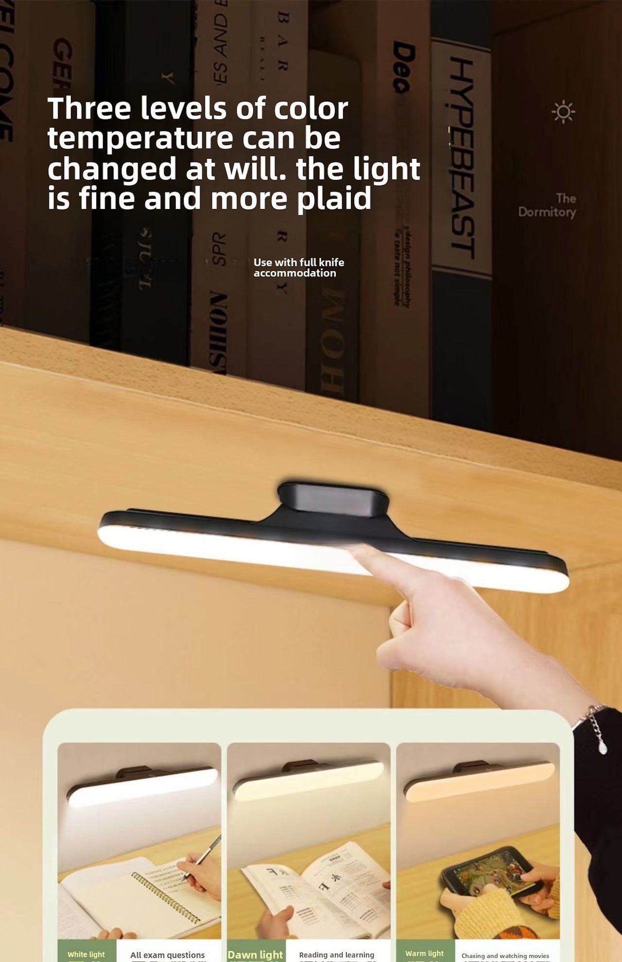 Magnetic USB LED Desk Lamp – Rechargeable, Eye-Care Study Light