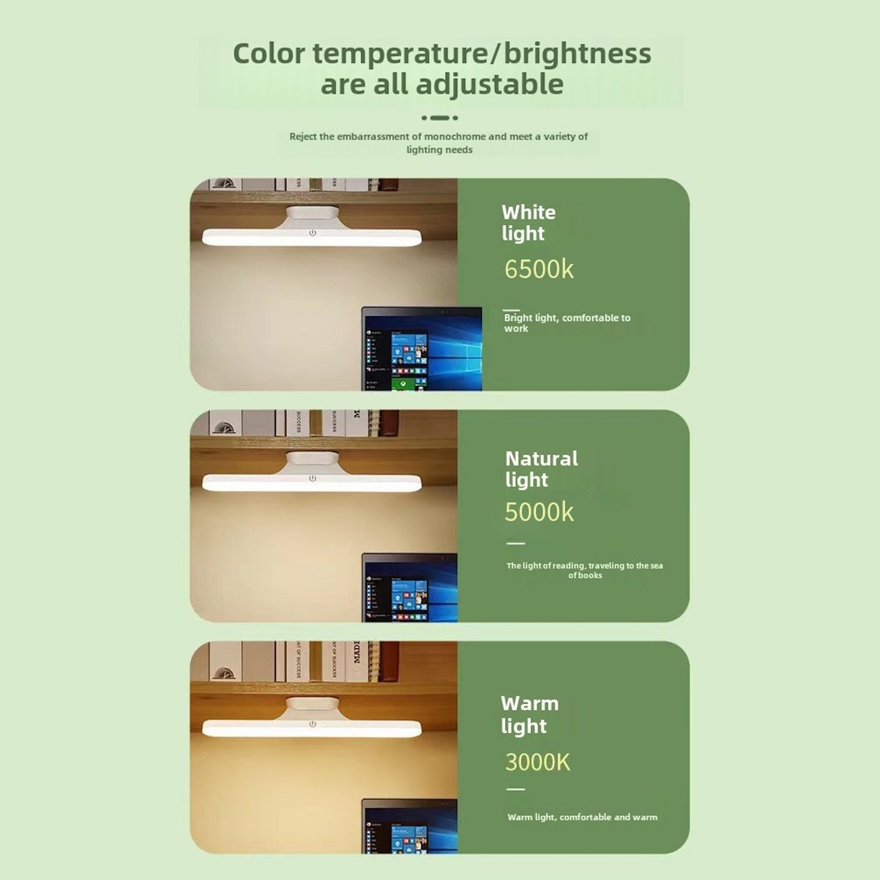 Magnetic USB LED Desk Lamp – Rechargeable, Eye-Care Study Light