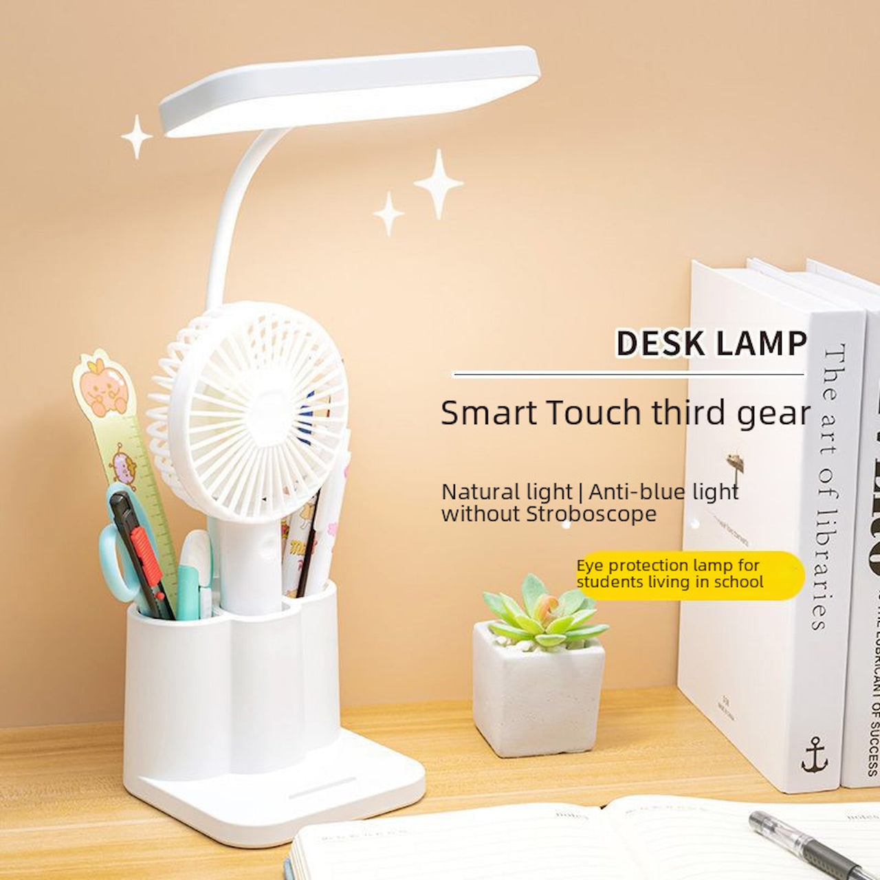 LED Desk Lamp with Organizer – Eye-Friendly Light for Study & Work