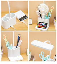 LED Desk Lamp with Organizer – Eye-Friendly Light for Study & Work