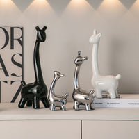 4-Piece Ceramic Giraffe Figurine Set – Modern Luxe Decor