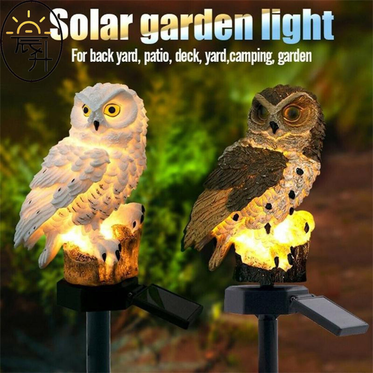 Solar Owl Garden Light – Waterproof Resin Pathway Lamp