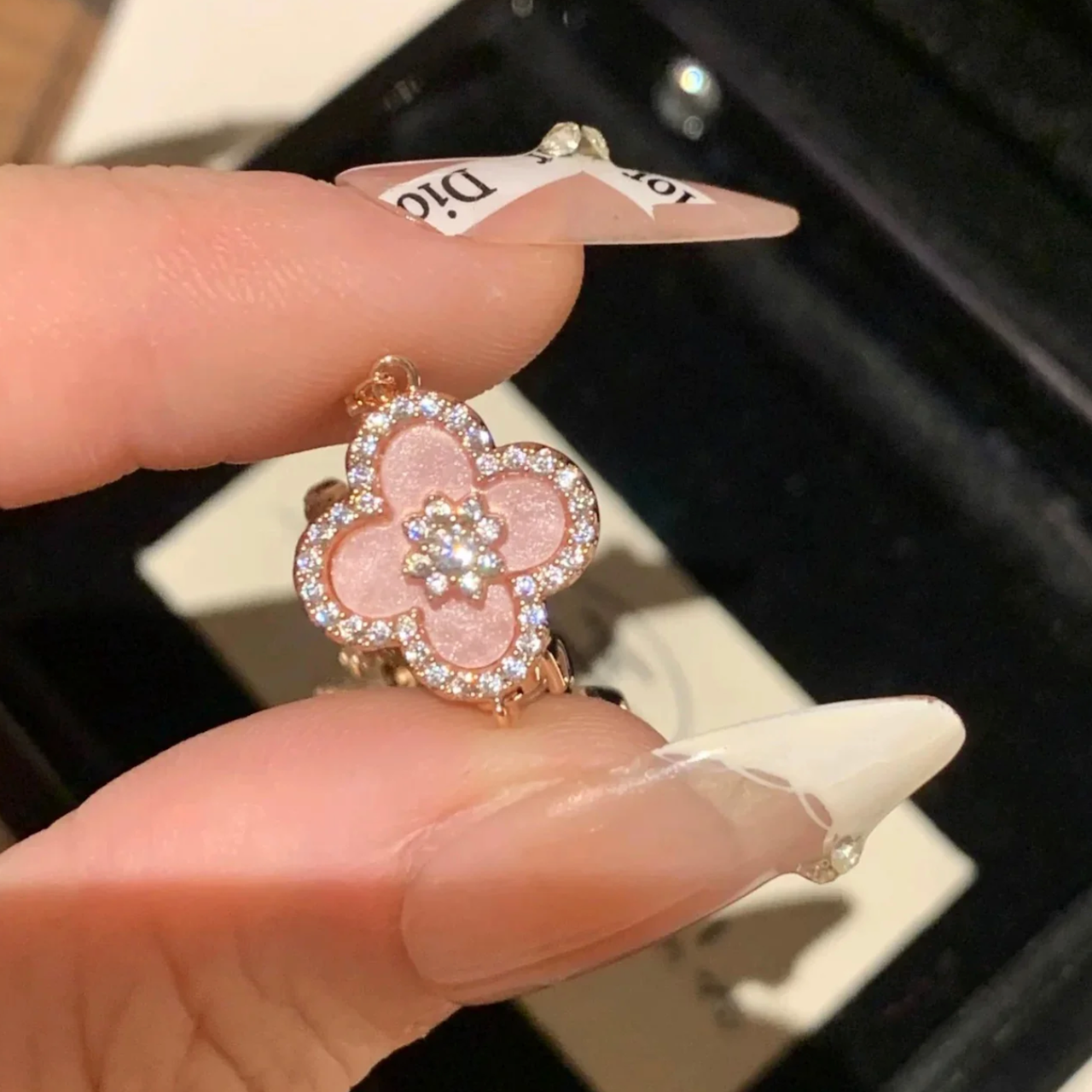 Blossom Glow 3-Piece Jewelry Set β Pink Flower 18K Gold-Plated