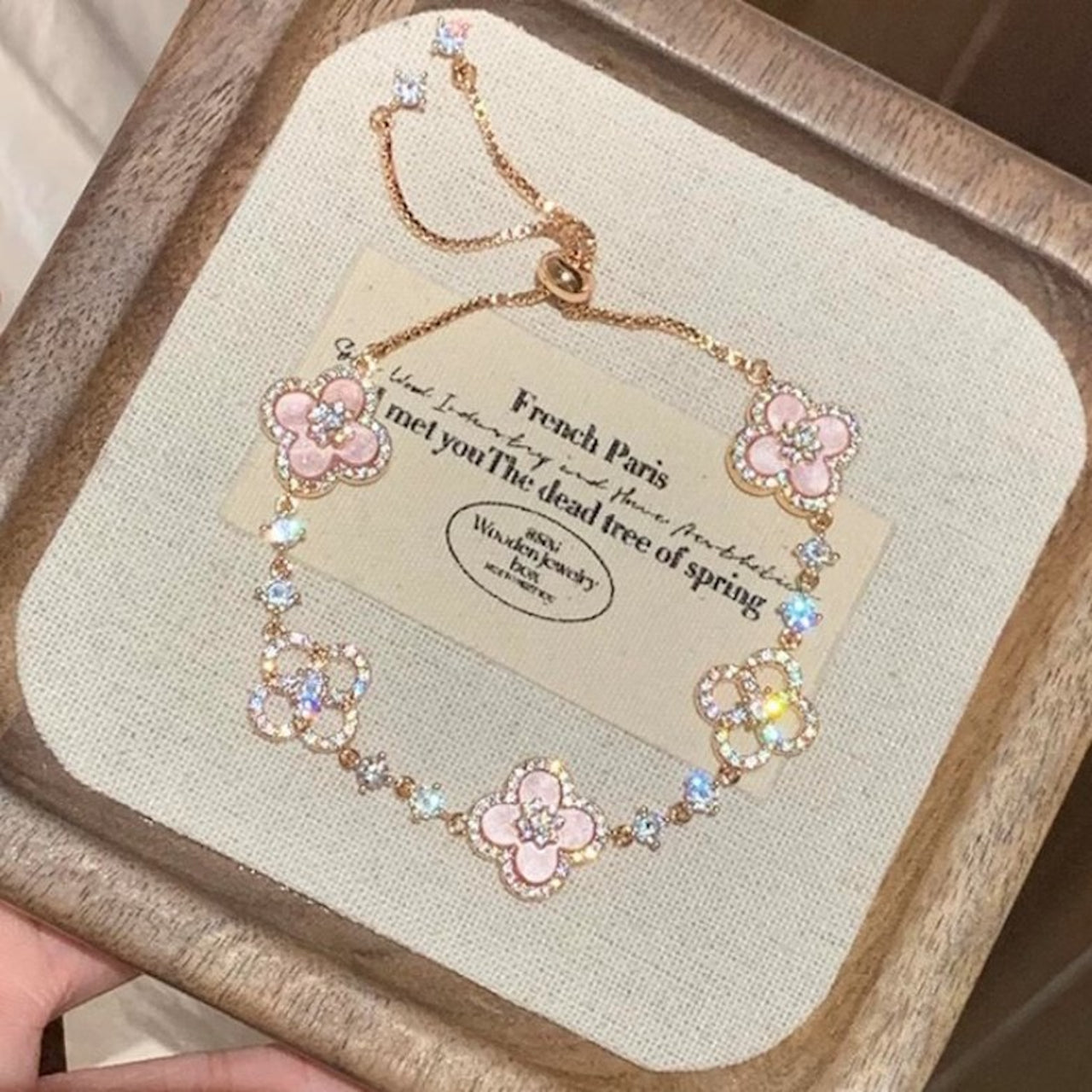 Blossom Glow 3-Piece Jewelry Set β Pink Flower 18K Gold-Plated