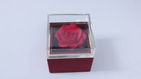 Rotating Rose Jewelry Box – Luxury Gift with Real Flower & Hidden Drawer