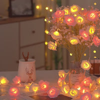 LED Rose String Lights – Battery-Powered Floral Decor for Cozy Ambiance
