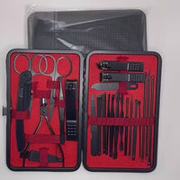 Premium 15 & 24-Piece Black Stainless Manicure Kit