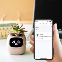IvyBot AI Smart Planter – Cute Interactive Flower Pot with Digital Face