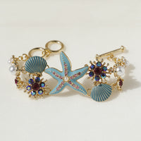 Boho Starfish & Shell Necklace – Coastal Pearl Charm for Summer