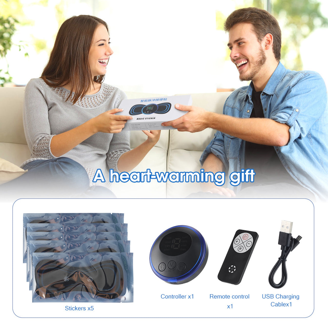 Mini EMS Body Massager – Portable Relief Patch for Neck & Muscle Pain