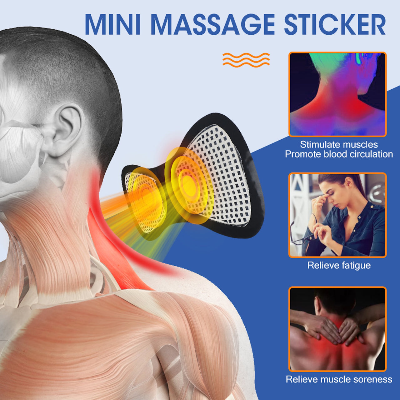 Mini EMS Body Massager – Portable Relief Patch for Neck & Muscle Pain