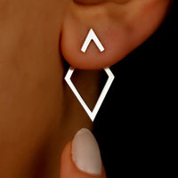 Geometric Double-Layer Earrings – Minimalist Modern Statement