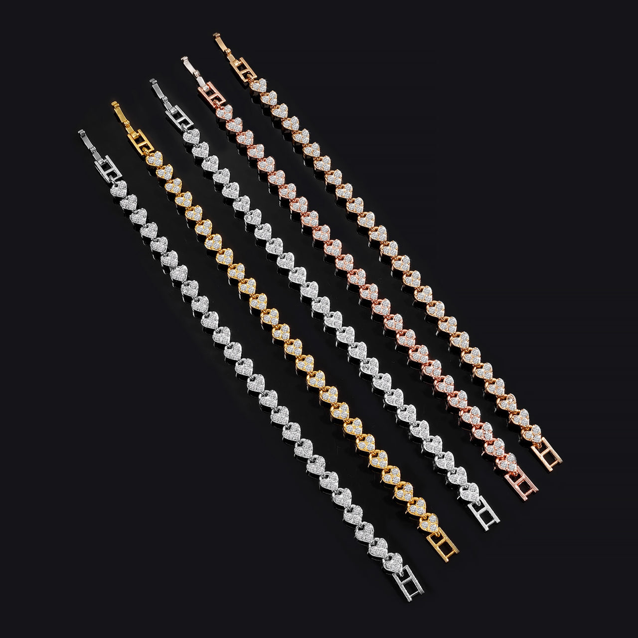 Roman Crystal Diamond Style Bracelet – Sparkling Gold Luxury for Women