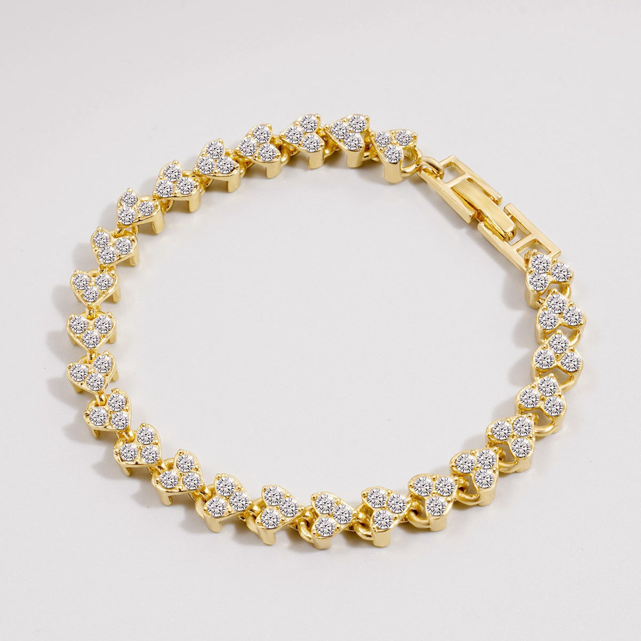 Roman Crystal Diamond Style Bracelet – Sparkling Gold Luxury for Women