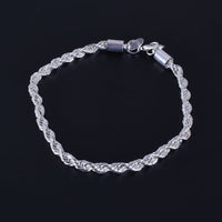 Twisted Rope Bracelet – Silver-Plated Minimalist Chain for Daily Wear