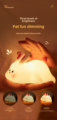 ChillGlow Bunny Light – Touch & Voice-Control Silicone Night Lamp