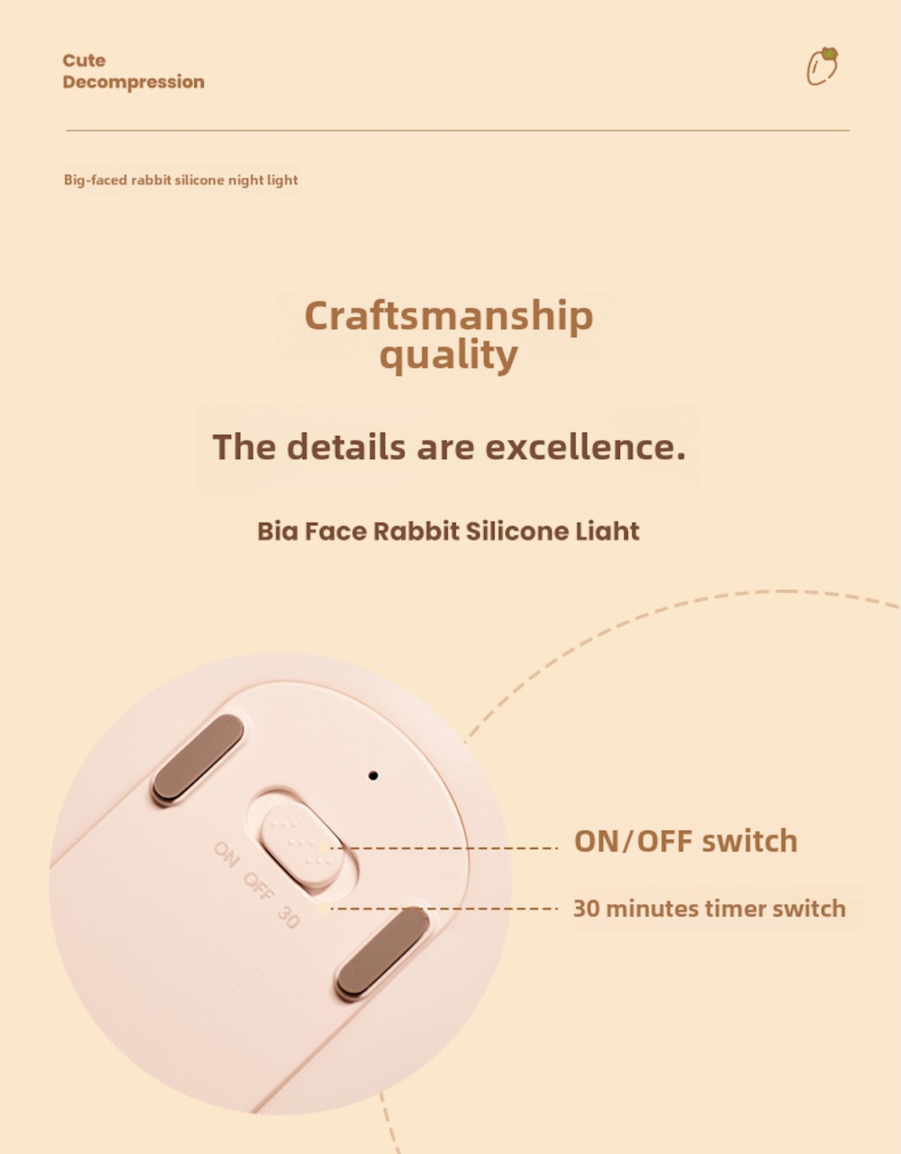 ChillGlow Bunny Light – Touch & Voice-Control Silicone Night Lamp