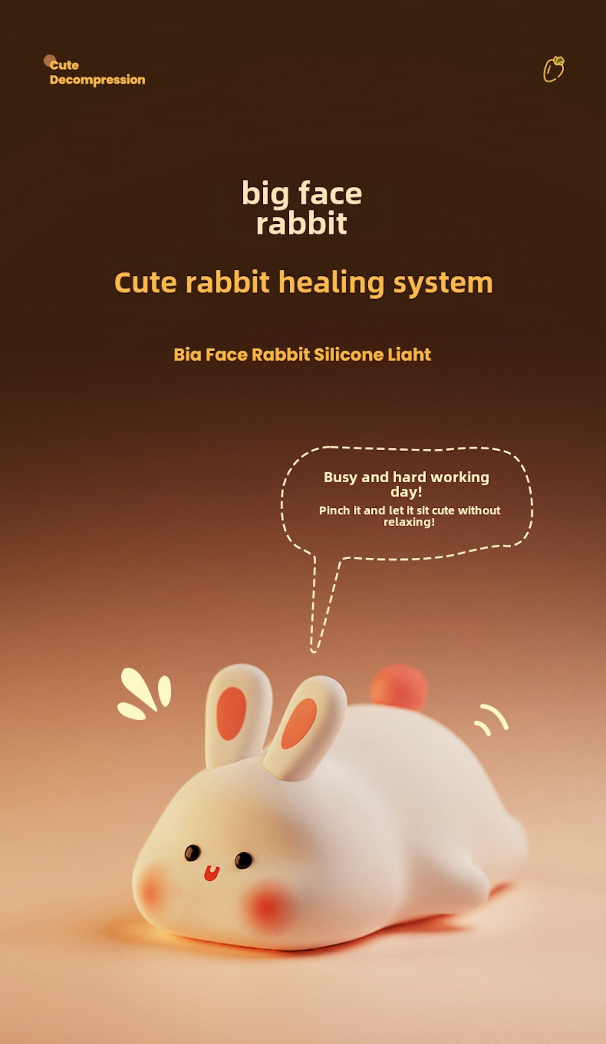 ChillGlow Bunny Light – Touch & Voice-Control Silicone Night Lamp