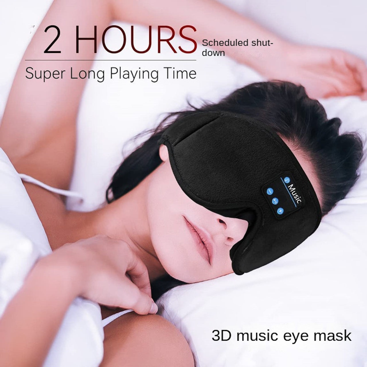 3D Bluetooth Sleep Eye Mask – Wireless Music Headband for Travel & Sleep