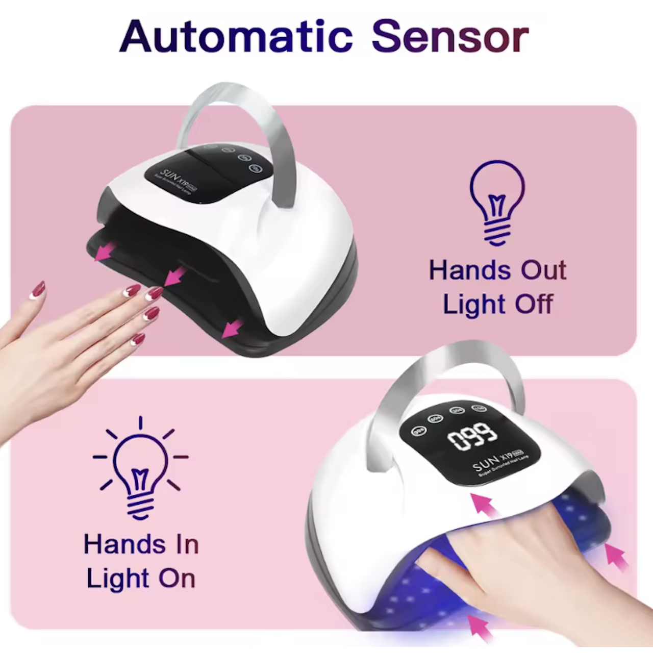 SUN X19 MAX UV LED Nail Lamp – 320W Fast Gel Dryer