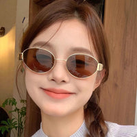 Retro Oval Polarized Sunglasses – Bold Metal Frame Street Style for Women
