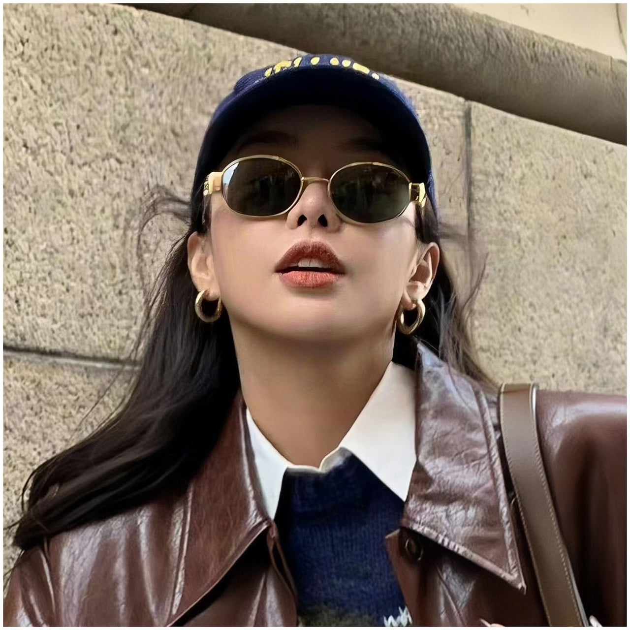 Retro Oval Polarized Sunglasses – Bold Metal Frame Street Style for Women