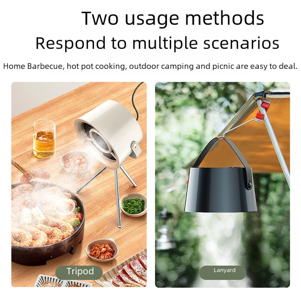 Portable Smoke-Free Range Hood – Silent High-Suction Indoor BBQ Vent
