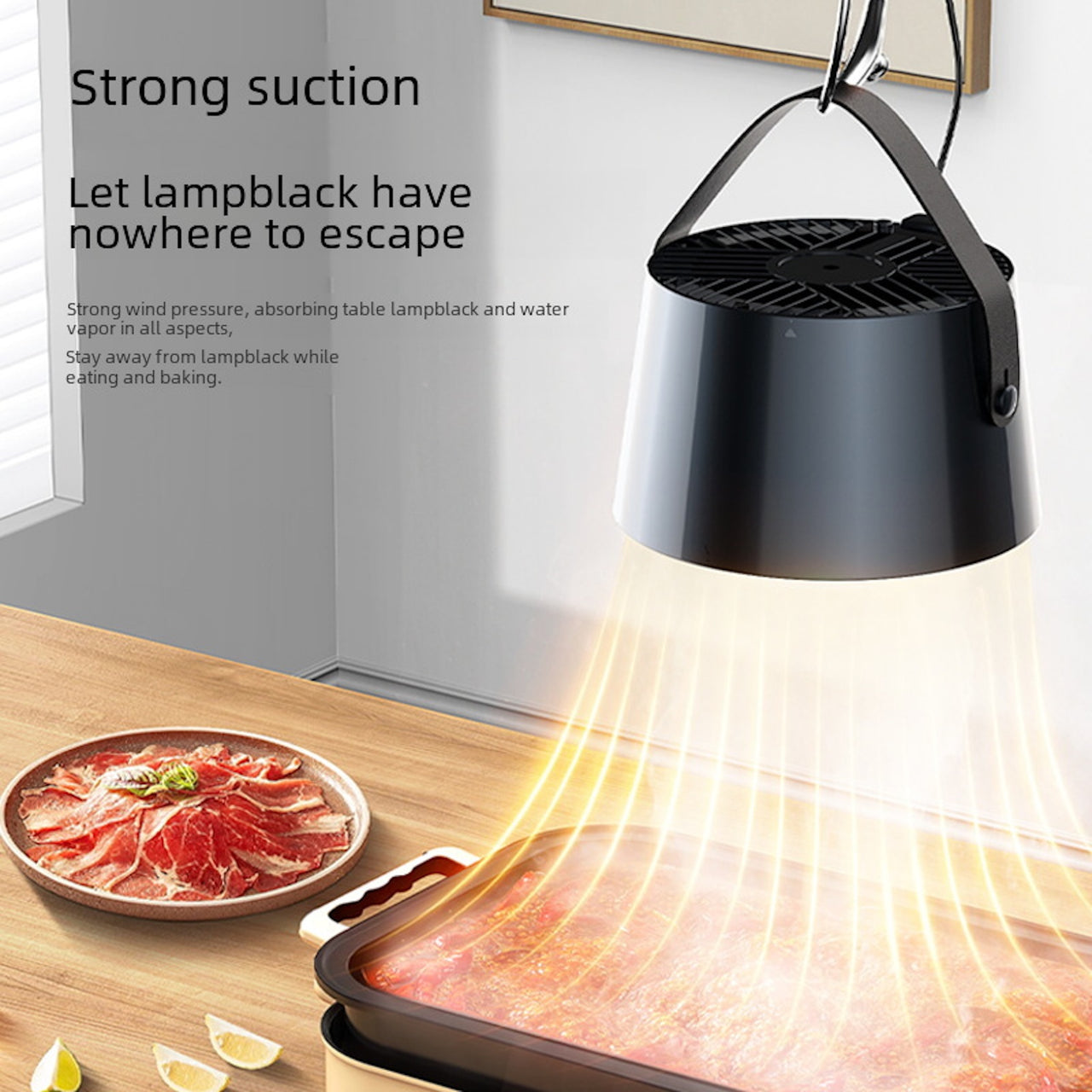 Portable Smoke-Free Range Hood – Silent High-Suction Indoor BBQ Vent