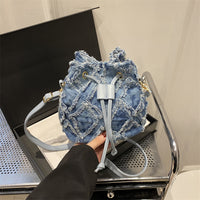 Tie-Dye Denim Bucket Bag – Trendy Crossbody with Niche Streetwear Vibes for Women