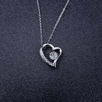 Crystal Heart Pendant Necklace – Zircon Sparkle on Titanium Steel Chain