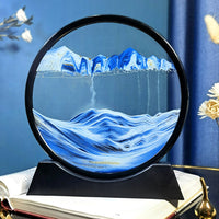D Quicksand Hourglass Art – Rotating Sand Motion Decor for Desk