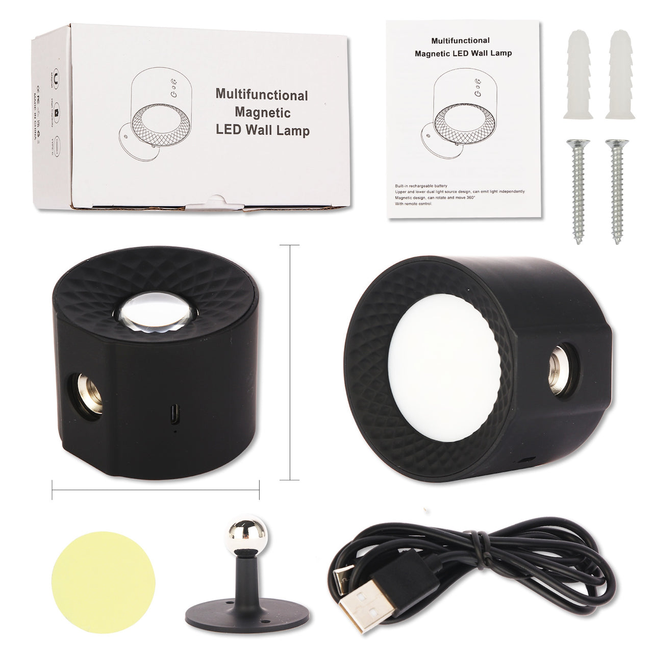 Smart Magnetic Wall Lamp – USB Night Light with Remote & Dimming