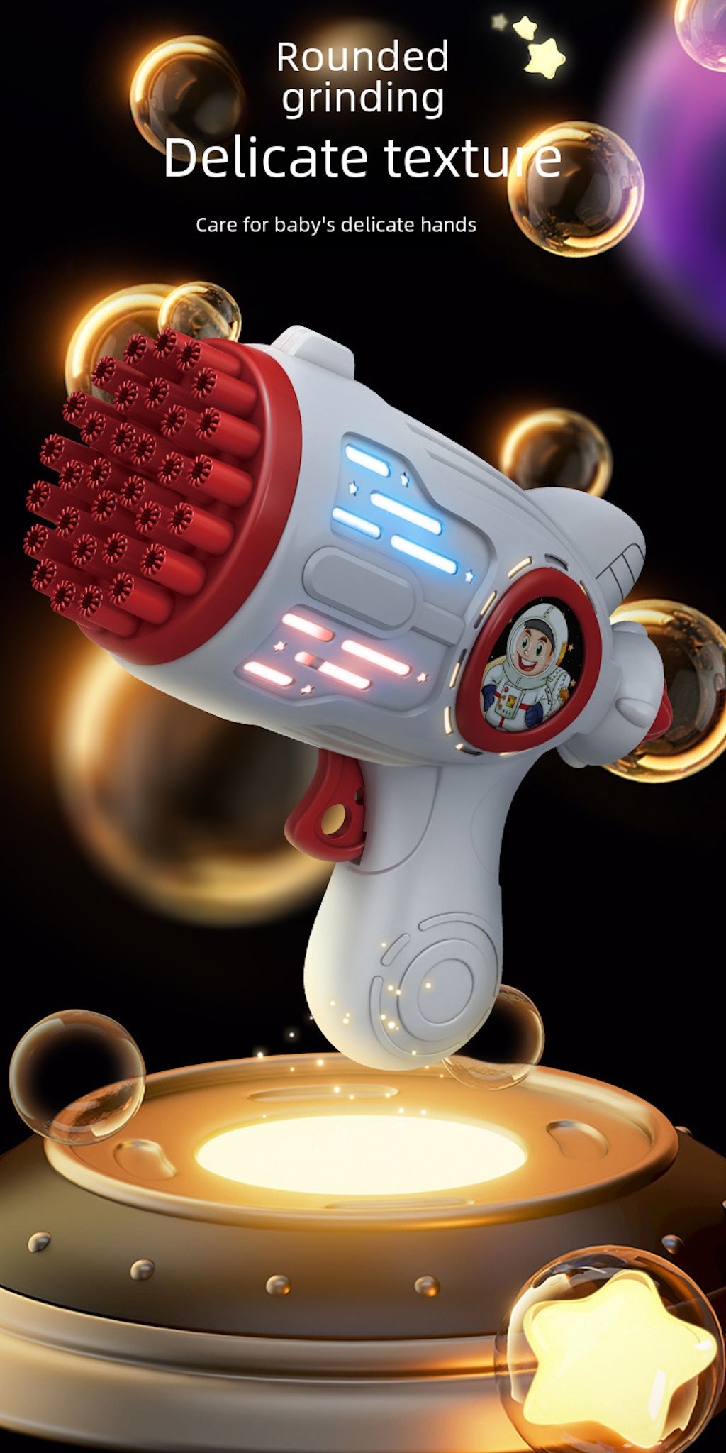 Electric Space Bubble Gun – 32-Hole Light-Up Blaster for Kids’ Fun
