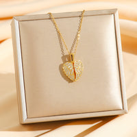 Gold-Plated Heart Wings Pendant Necklace – Korean-Style Statement Clavicle Chain
