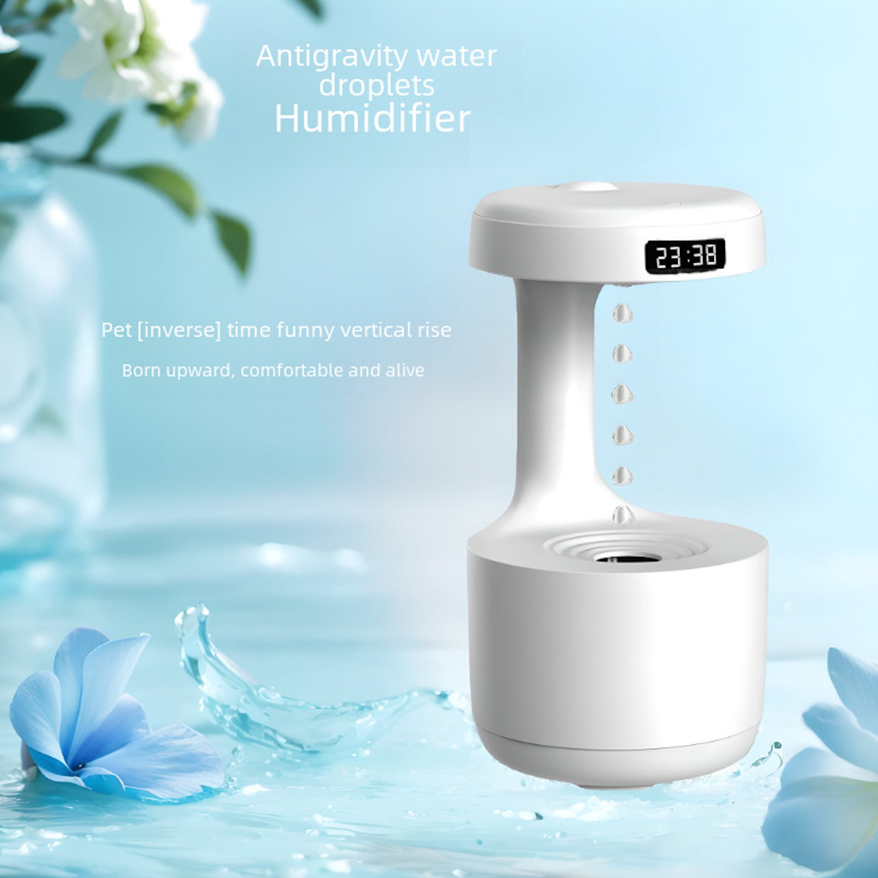 Anti-Gravity Water Humidifier – LED Smart Mist Maker for Home