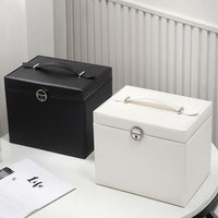 Luxury Multi-Layer Jewelry Organizer Box – Elegant Storage with Drawers & Mirror