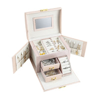 Luxury Multi-Layer Jewelry Organizer Box – Elegant Storage with Drawers & Mirror
