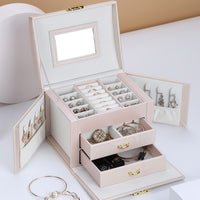 Luxury Multi-Layer Jewelry Organizer Box – Elegant Storage with Drawers & Mirror