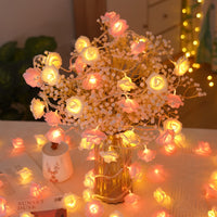 LED Rose String Lights – Battery-Powered Floral Decor for Cozy Ambiance