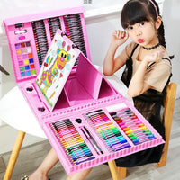 168-Piece Kids Art Kit – Watercolors, Markers & Brush Set in Gift Case