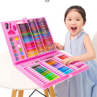 168-Piece Kids Art Kit – Watercolors, Markers & Brush Set in Gift Case