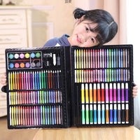 168-Piece Kids Art Kit – Watercolors, Markers & Brush Set in Gift Case