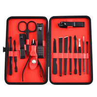 Premium 15 & 24-Piece Black Stainless Manicure Kit