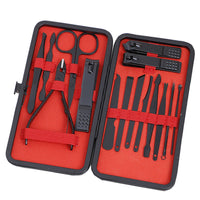 Premium 15 & 24-Piece Black Stainless Manicure Kit