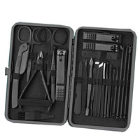 Premium 15 & 24-Piece Black Stainless Manicure Kit
