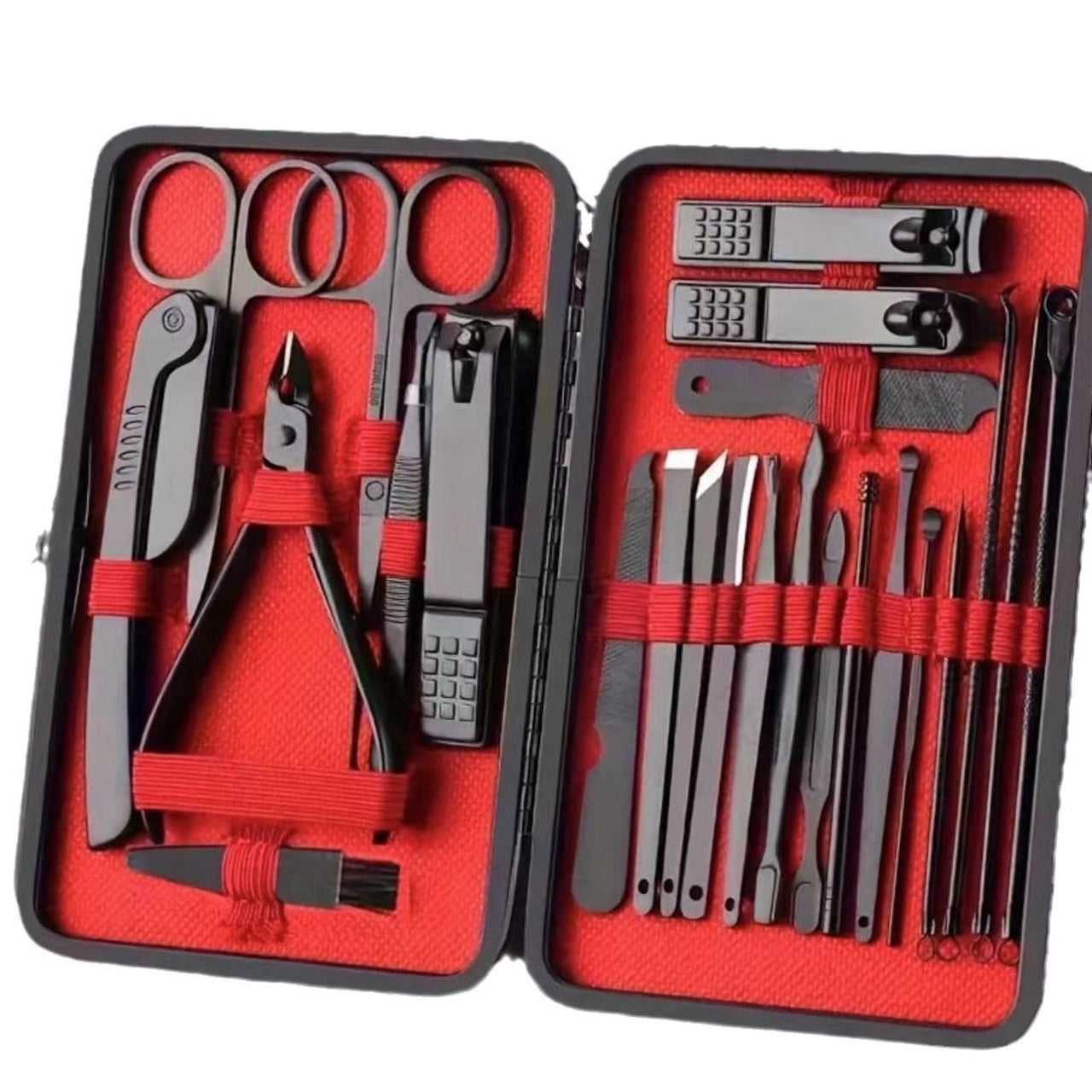 Premium 15 & 24-Piece Black Stainless Manicure Kit